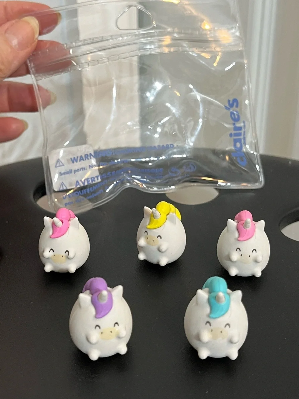 Claire’s NWT Unicorn Novelty Eraser Set | 5 Cute Mini Erasers